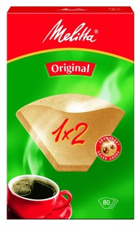 Фильтры бумажные Melitta 1x2/80 шт., для кофе, коричневые