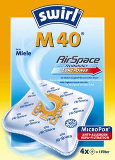 Пылесборники Swirl M40/M 54/4 Airspace 4 шт.+1+1 м.ф. для Miele