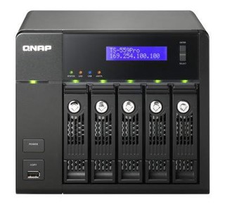 Сетевое хранище Qnap TS-559 Pro  с пятью отсеками для жестких дисков. Intel D510 1.66 ГГц