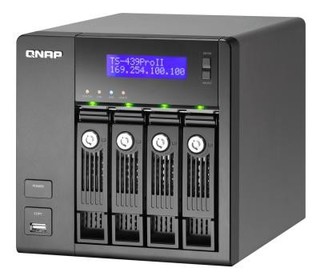 Сетевой RAID-накопитель QNAP TS-439 Pro II 1.6 GHz CPU Intel с четырьмя отсеками для жестких дисков