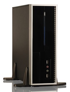 Корпус Foxconn RS-338 (L) black/silver 250W miniITX 2*USB Audio Mic Fan