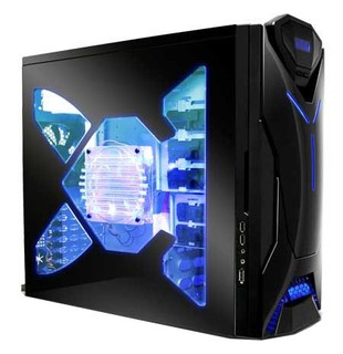 Корпус NZXT Guardian 921 black/blue w/o PSU ATX 2*USB audio 3*120 fan screwless E-SATA bott PSU