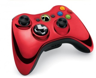 Геймпад Microsoft Xbox 360 хромированный Wireless red (43G-00028)