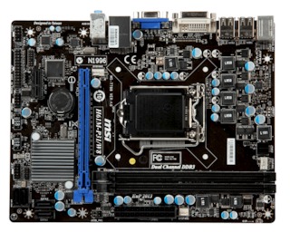 Материнская плата MSI H61M-P31/W8 Soc-1155 iH61 DDR3 mATX AC'97 8ch. GbLAN DVI VGA