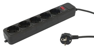 Сетевой фильтр PC PET 1.8м 5 розеток чёрный AP01006-1.8-B