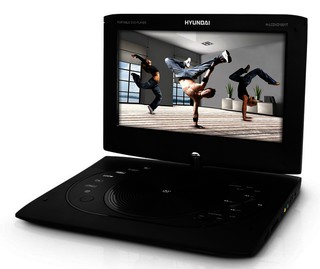 Портативный DVD Плеер Hyundai H-LCDVD1001T черный