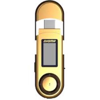 Плеер Flash Digma U1 4Gb gold 1" FM Dic MicroSDHC HedPh WMA \MP3\WMA\WAV\USB direct\rubber case