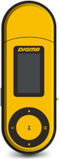 Плеер Flash Digma U1 4Gb orange 1" FM Dic MicroSDHC HedPh WMA \MP3\WMA\WAV\USB direct\rubber case