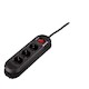 Удлинитель Hama H-108888 сет.Colour on/off 3 р."защ. от дет."хран. для кабеля 3м 3x1.5 кв.мм черный