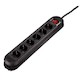 Удлинитель Hama H-108889 сет.Colour on/off 6 р."защита от детей"хран.для каб. 3м 3x1.5 кв.мм черный