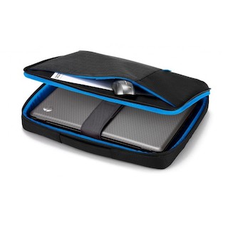 Сумка для ноутбука 13-14.1" Dicota Bounce SlimCase black/blue (360x265x50) (D30260)