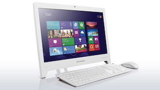 Моноблок Lenovo C255 18.5" HD E1-2500/4Gb/500Gb/HD8240/DVDRW/W8SL64/WiFi/BT/white 1366*768/Web/клавиатура/мышь /белый