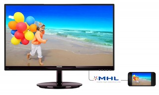 Монитор Philips 21.5" 224E5QHAB (00/01) Black Cherry AH- IPS LED 5ms 16:9 2xHDMI 20M:1 250cd MHL