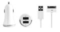 Автомобильное зарядное устройство Deppa 2,1A + Apple 30-pin cable белый (11205)