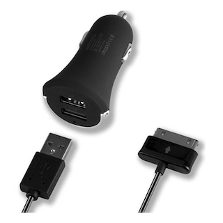 Автомобильное зарядное устройство Deppa 2,1A + Galaxy 30-pin cable черный (11207)