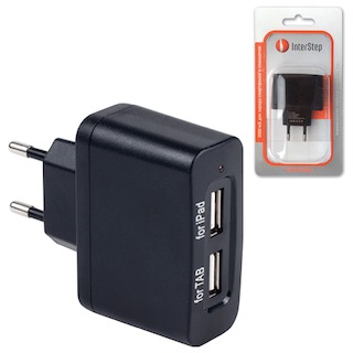 Зарядное устройство Interstep 1A+1А + microUSB cable (IS-TC-MICRO002K-000B201)