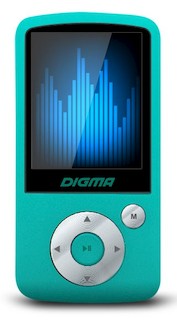 Плеер Flash Digma B2 8Gb бирюзовый 1.8" FM Dic HedPh WMA Txt WMV /AMV/MP3/WMA/FLAC/APE/WAV/JPG/TXT/T