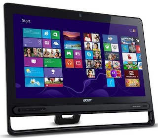 Моноблок Acer Aspire Z3-600 21.5" FHD Touch P J2850/4Gb/1Tb/IntHDG/MCR/Win8/GETH/WiFi/BT 1920*1080/Web/клавиатура/мышь