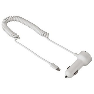 Зарядное устройство Hama H-119427 автомобильное для Apple Lightning 2.1A витой кабель белый