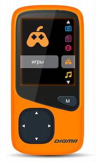 Плеер Flash Digma Cyber 1 4Gb оранжевый 1.8" FM HedPh /FM/AVI/AMV/MP3/WMA/FLAC/OGG/APE/WAV/TF slot