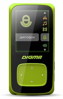 Плеер Flash Digma Cyber 2 4Gb зеленый 1.8" FM HedPh /FM/AVI/AMV/MP3/WMA/FLAC/OGG/APE/WAV/TF slot