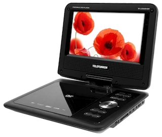Портативный DVD Плеер Telefunken TF-LCDVD726T черный