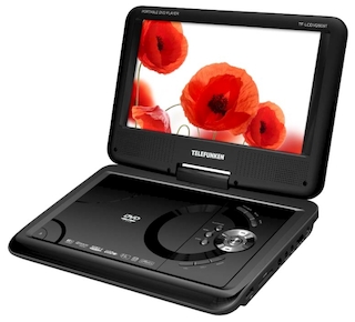 Портативный DVD Плеер Telefunken TF-LCDVD909T черный