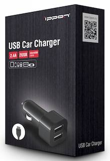 Автомобильное зарядное устройство Ippon 1А+1A + microUSB cable черный (CC322bm)
