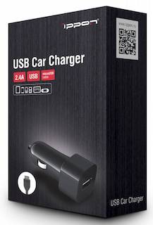 Автомобильное зарядное устройство Ippon 2.4А + microUSB cable черный (CC312bm)