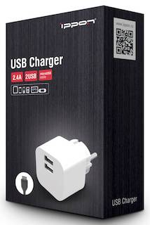 Зарядное устройство Ippon 1A+1A + microUSB cable белый (TC322wm)
