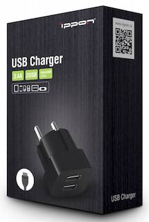 Зарядное устройство Ippon 1A+2.4А + microUSB cable черный (TC323bm)