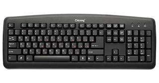 Клавиатура Chicony KU-0325 USB black 104 keys keyboard + RUS/LAT key